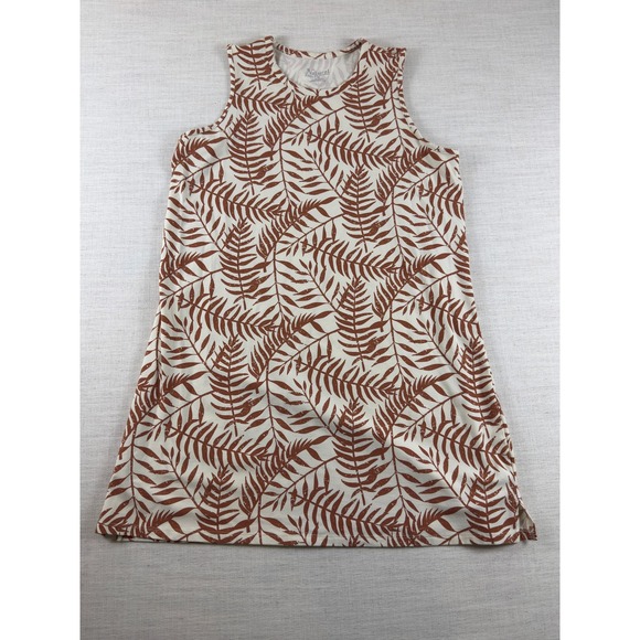 Natural Reflections Dresses & Skirts - Natural Reflections Womens Large Rust Tropical Fern Leaf Sleeveless Shift Dress
